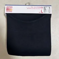 ヒートテッククルーネック長袖Tシャツ L ブラック