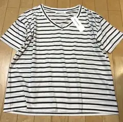 新品　AZUL by moussy マウジー　ボーダー　半袖VネックTシャツ M