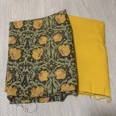 ウィリアムモリス　ピンパーネル生地カナリアイエロー黄色マスタードグリーンブラック