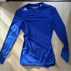 adidas アディダス 長袖シャツ ブルー J/Sサイズ