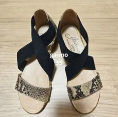Gaimo エラスティック　エスパドリーユ　サンダル　パイソン 35 蛇柄