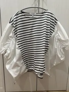 SEASON REASON ボーダー切替カットソー L