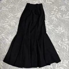 ブラック裾 フレアスカート ロング