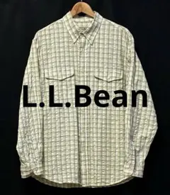 L.L.Bean エルエルビーン　チェック　長袖シャツ　ボタンダウン　シワ加工