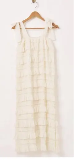 【完売品】Meridian ティアード フリル キャミソールワンピース Fサイズ