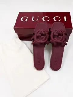 GUCCI GGマーモント エスパドリーユ サンダル レッド - メルカリ