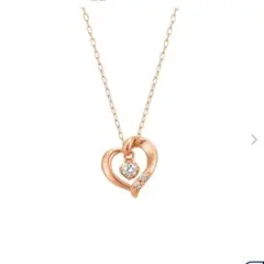 カナル4℃　10kダイアモンドハートモチーフネックレス