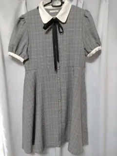 ミニ丈ワンピース チェック柄 フリーサイズ