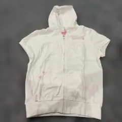 メゾピアノ　ホワイト フード付きパーカー