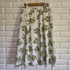 『UNTITLED』アンタイトル【2】ひざ丈スカート 花柄 ワールド 日本製