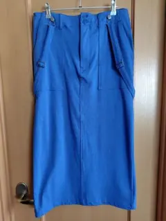 ニコアンド　ストレッチサス付きワークスカート　ブルー　Lサイズ