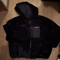 フリースジャケット リバーシブル黒 Mサイズ フード付き