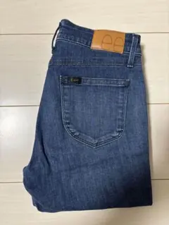 【美品】Lee スキニーデニム ダークブルー フリンジ裾