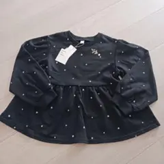 【新品未使用】apres les cours チュニック 130 黒 ハート柄