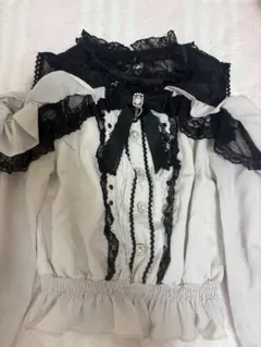 新品 LIZLISA BIGリボンオープンショルダーブラウス ピンクブラック