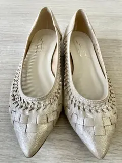 【最終値下】LE TALON ポインテッドサシメッシュフラット シルバー