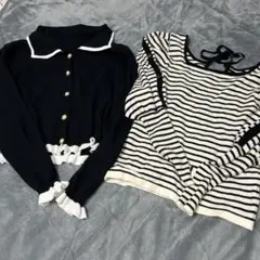 GRL 白黒 トップスセット売り
