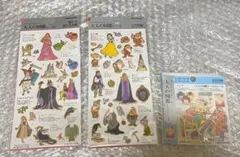 ディズニーキャラクターシール3シートセット　大人の図鑑　フレーク　プリンセス