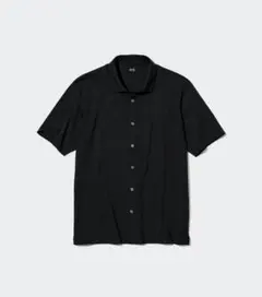 UNIQLO エアリズムコットン　フルオープンポロシャツ　黒　L ブラック