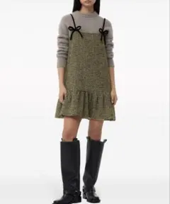 【GANNI】ミニワンピースーWoollen Check Mini Dressのサムネイル