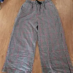 GU チェック柄 ロングパンツ 150cm