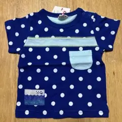 新品　 MOTHER GOOSE ネイビー 水玉 Tシャツのサムネイル