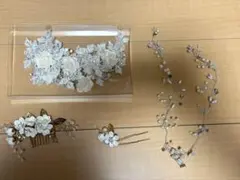 ウェディングヘッドドレス、アクセサリー4点セット
