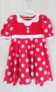 ディズニー ミニーちゃん ハロウィン 仮装 赤い水玉模様のドレス 美品