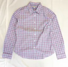 【L.L.Bean】00sチェック柄スリムフィットシャツ　ブルー・パープル