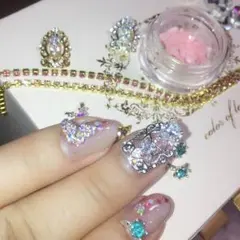 ネイルパーツジュエリー、エンゲージリング、キューブ、バタフライセット