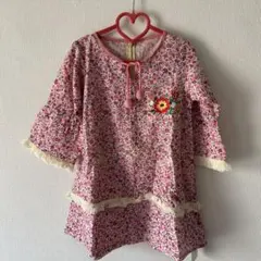新品KLCケーエルシー　小花柄モロッカンワンピース130フリンジ5900円のサムネイル