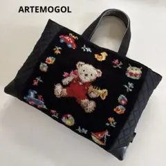 美品【ARTEMOGOL】アルテモール　シニュール織　トートバック 黒