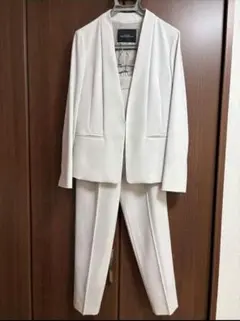 グリーンレーベルリラクシング ノーカラージャケットパンツスーツ　セットアップ