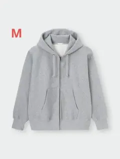 GU ヘビーウェイトスウェットフルジップパーカ グレー Mサイズ