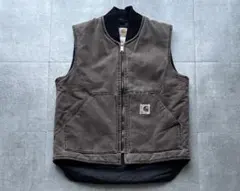 USA製　カーハート　ダックベスト　V02 CHT Mサイズ　良フェード　腰ゴム