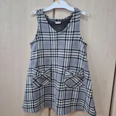 チェック柄　ジャンパースカート　120cm