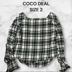 ⑧COCO DEAL チェック柄 長袖ブラウス サイズ2のサムネイル