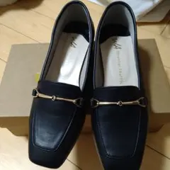【美品】黒 ビット ローファー 21.5