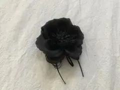 美品　黒　コサージュ リボン付き 卒業式 入学式 セレモニー 11センチ