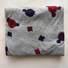 花柄ニット生地 グレー 赤 青