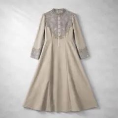 極美品♪クリスセリーン　ラッセルレースワンピース　S 定価4.1万円　ベージュのサムネイル