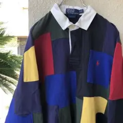 Ralph Lauren ラガーシャツ クレイジーパターン つぎはぎ