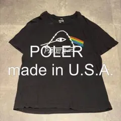 【made in USA】POLeR プリントTシャツ ブラック L 黒 綿半袖のサムネイル