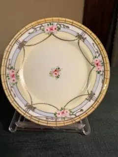 オールドノリタケ金彩バラ絵、ケーキ皿、1921〜1940年頃