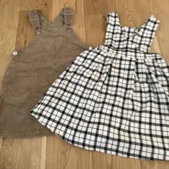 petit mainコーデュロイジャンバースカートセット100