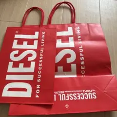 DIESEL ショッピングバッグ 赤 2点セット
