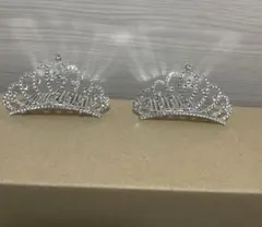 シルバークリスタルティアラ　2個セット