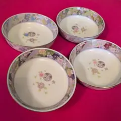 陶磁器　皿　4個セット　花柄　和柄