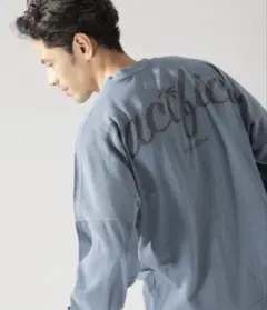 BAYFLOW ベイフロー　ピグメントダイバックプリントL/S Tシャツ