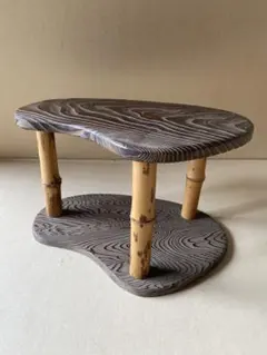 焼杉棚　飾り棚　飾り台　二段　置き台　茶道具